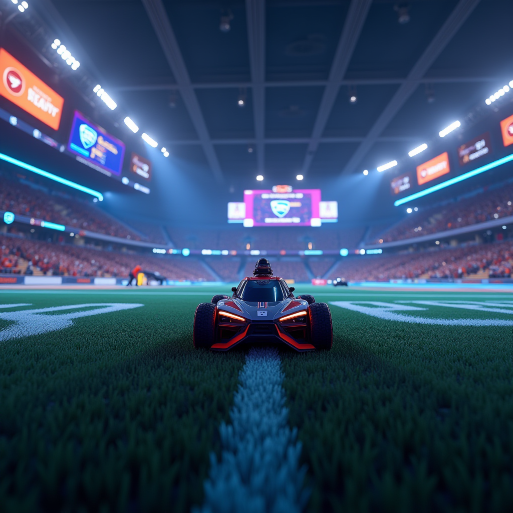 Screenshot of a new player's perspective in a Rocket League match showing a massive score disparity of 0-7, with chat messages expressing confusion and frustration about facing an obviously skilled opponent in bronze rank