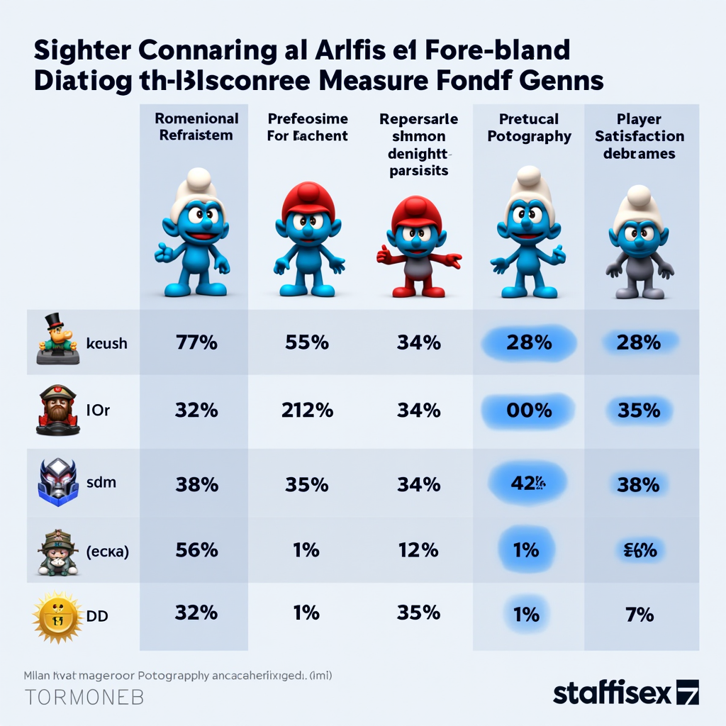 Infographic comparing effectiveness of different anti-smurf measures across games, showing percentage reduction in reported smurf encounters, implementation costs, and player satisfaction ratings for each approach